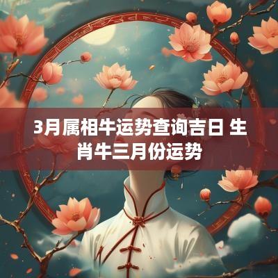 3月属相牛运势查询吉日 生肖牛三月份运势