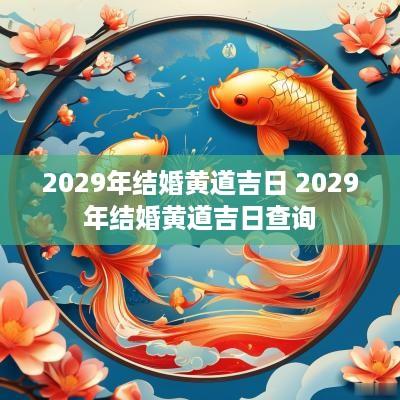 2029年结婚黄道吉日 2029年结婚黄道吉日查询
