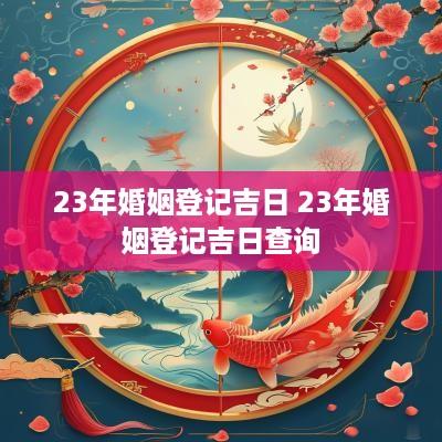 23年婚姻登记吉日 23年婚姻登记吉日查询