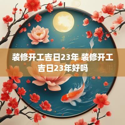 装修开工吉日23年 装修开工吉日23年好吗