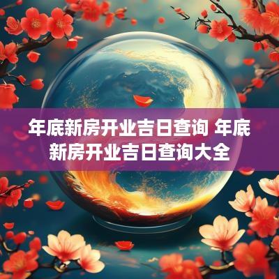 年底新房开业吉日查询 年底新房开业吉日查询大全