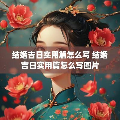结婚吉日实用篇怎么写 结婚吉日实用篇怎么写图片