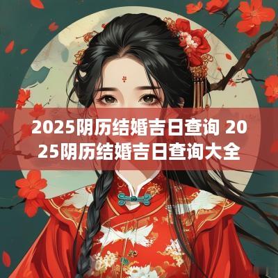 2025阴历结婚吉日查询 2025阴历结婚吉日查询大全