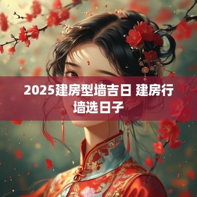2025建房型墙吉日 建房行墙选日子