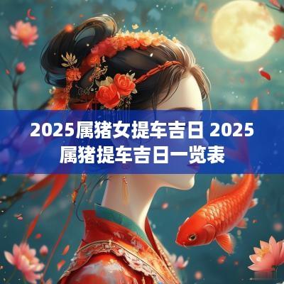 2025属猪女提车吉日 2025属猪提车吉日一览表