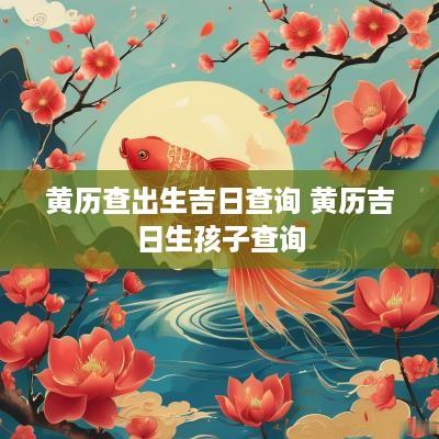 黄历查出生吉日查询 黄历吉日生孩子查询