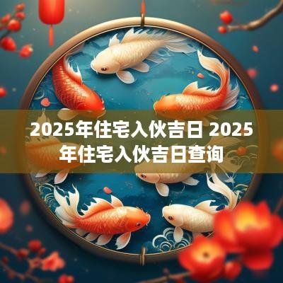 2025年住宅入伙吉日 2025年住宅入伙吉日查询