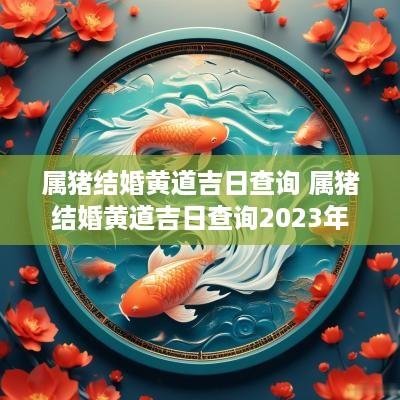 属猪结婚黄道吉日查询 属猪结婚黄道吉日查询2025年