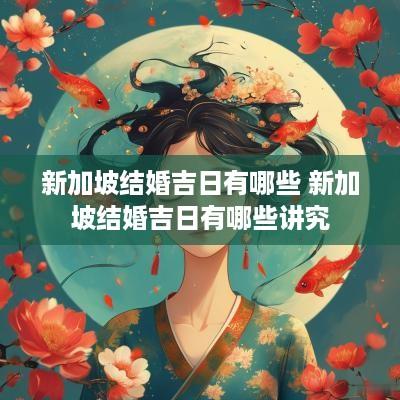 新加坡结婚吉日有哪些 新加坡结婚吉日有哪些讲究