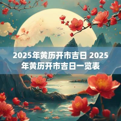 2025年黄历开市吉日 2025年黄历开市吉日一览表