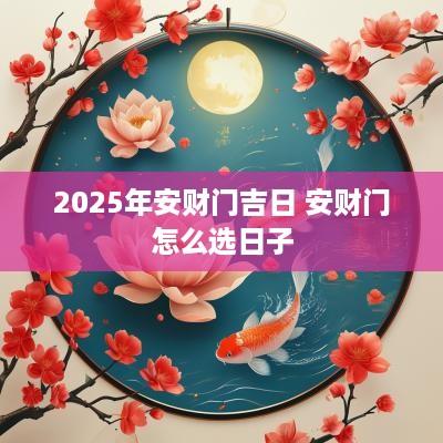 2025年安财门吉日 安财门怎么选日子