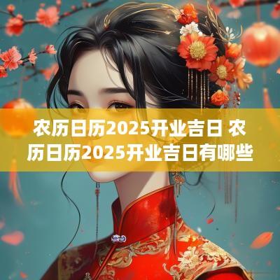 农历日历2025开业吉日 农历日历2025开业吉日有哪些