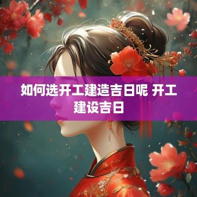 如何选开工建造吉日呢 开工建设吉日