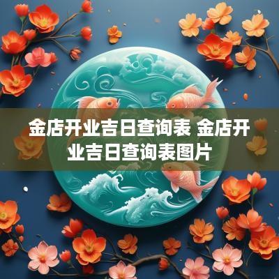 金店开业吉日查询表 金店开业吉日查询表图片