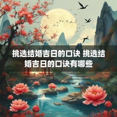 挑选结婚吉日的口诀 挑选结婚吉日的口诀有哪些 挑选结婚吉日的口诀 挑选结婚吉日的口诀有哪些