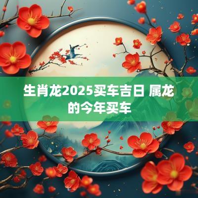 生肖龙2025买车吉日 属龙的今年买车