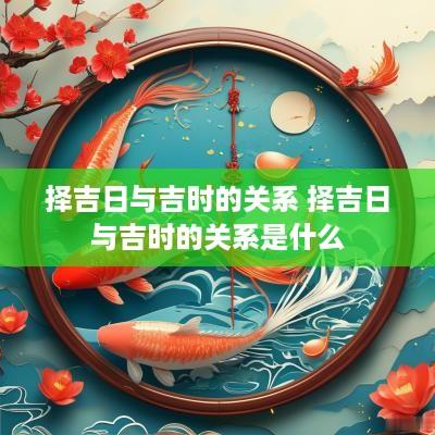 择吉日与吉时的关系 择吉日与吉时的关系是什么