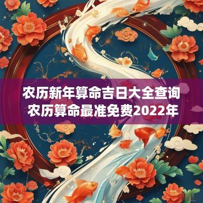 农历新年算命吉日大全查询 农历算命最准免费2025年全年运程