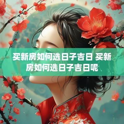 买新房如何选日子吉日 买新房如何选日子吉日呢