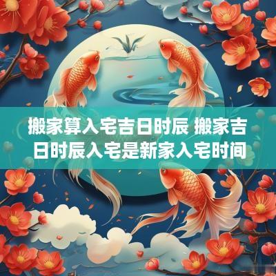 搬家算入宅吉日时辰 搬家吉日时辰入宅是新家入宅时间吗