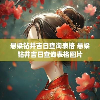 悬梁钻井吉日查询表格 悬梁钻井吉日查询表格图片