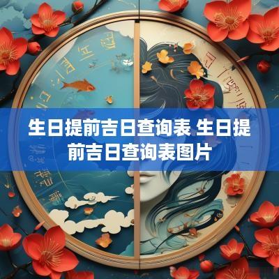 生日提前吉日查询表 生日提前吉日查询表图片