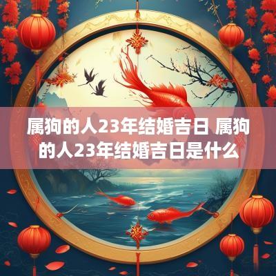 属狗的人23年结婚吉日 属狗的人23年结婚吉日是什么