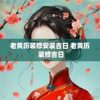 老黄历装修安装吉日 老黄历 装修吉日