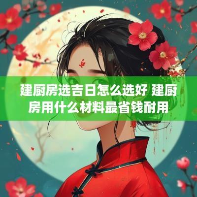 建厨房选吉日怎么选好 建厨房用什么材料最省钱耐用