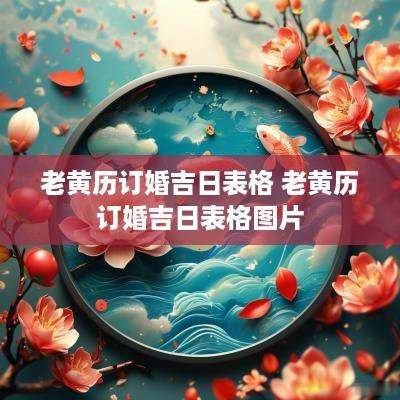 老黄历订婚吉日表格 老黄历订婚吉日表格图片