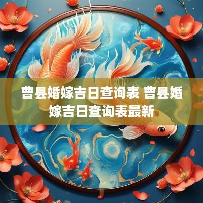 曹县婚嫁吉日查询表 曹县婚嫁吉日查询表最新