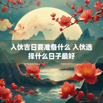 入伙吉日要准备什么 入伙选择什么日子最好