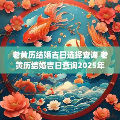 老黄历结婚吉日选择查询 老黄历结婚吉日查询2025年