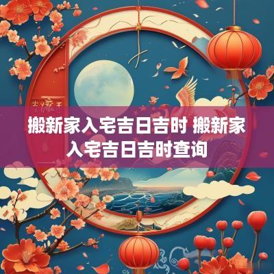 搬新家入宅吉日吉时 搬新家入宅吉日吉时查询