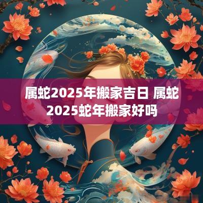 属蛇2025年搬家吉日 属蛇2025蛇年搬家好吗