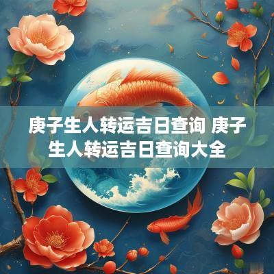 庚子生人转运吉日查询 庚子生人转运吉日查询大全