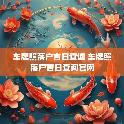 车牌照落户吉日查询 车牌照落户吉日查询官网