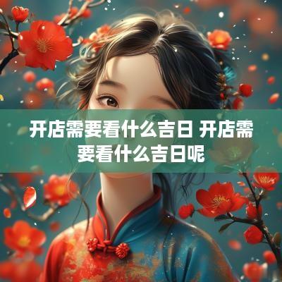 开店需要看什么吉日 开店需要看什么吉日呢