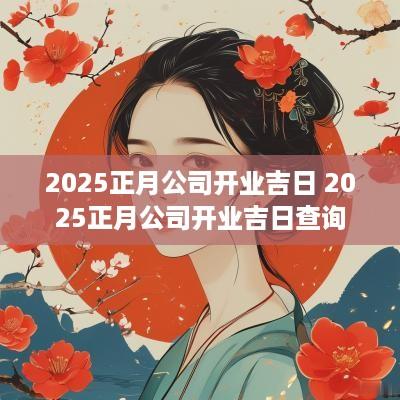 2025正月公司开业吉日 2025正月公司开业吉日查询