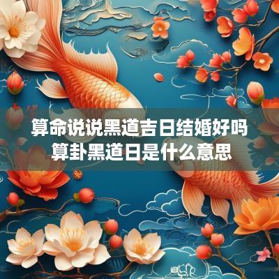 算命说说黑道吉日结婚好吗 算卦黑道日是什么意思