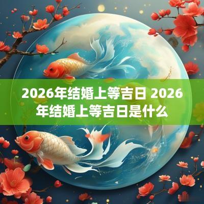 2026年结婚上等吉日 2026年结婚上等吉日是什么