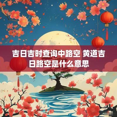 吉日吉时查询中路空 黄道吉日路空是什么意思