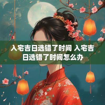 入宅吉日选错了时间 入宅吉日选错了时间怎么办