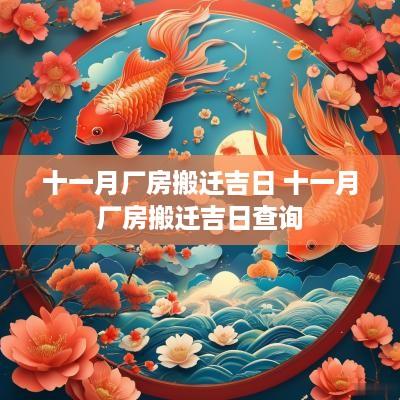 十一月厂房搬迁吉日 十一月厂房搬迁吉日查询