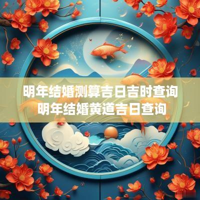 明年结婚测算吉日吉时查询 明年结婚黄道吉日查询