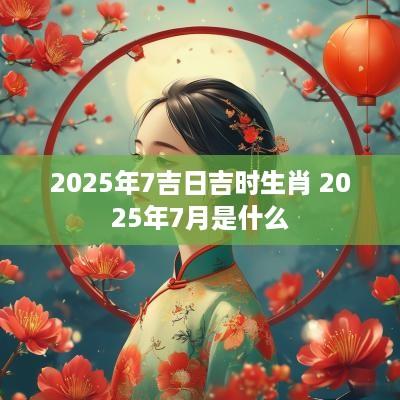 2025年7吉日吉时生肖 2025年7月是什么 2025年7吉日吉时生肖 2025年7月是什么