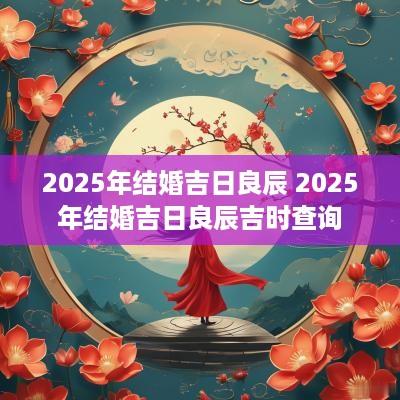 2025年结婚吉日良辰 2025年结婚吉日良辰吉时查询