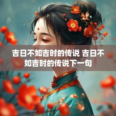 吉日不如吉时的传说 吉日不如吉时的传说下一句