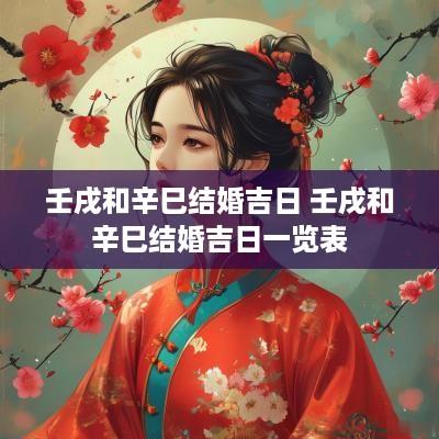 壬戌和辛巳结婚吉日 壬戌和辛巳结婚吉日一览表