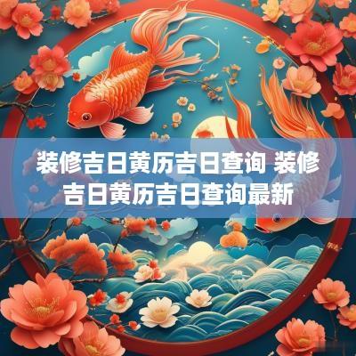 装修吉日黄历吉日查询 装修吉日黄历吉日查询最新
